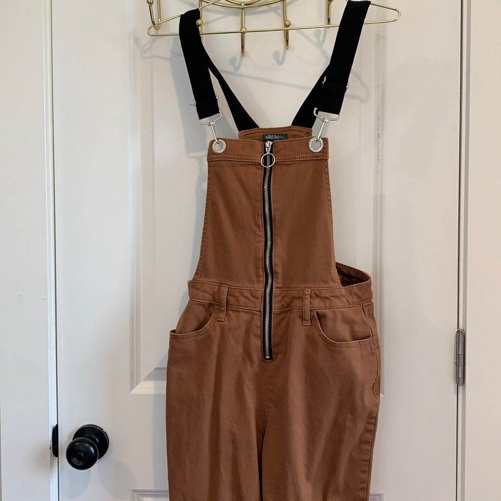 Rust Zip-Up Overalls